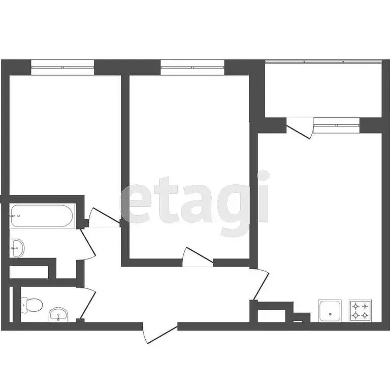 2-комнатная квартира: Санкт-Петербург, Кузнецовская улица, 6 (44.4 м) - Фото 1