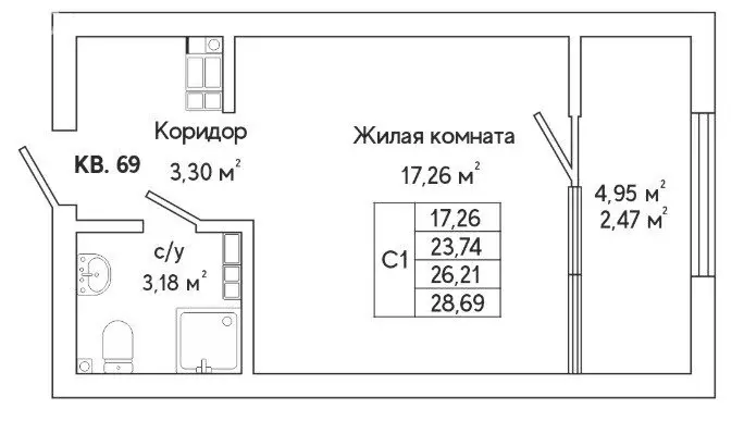 Квартира-студия: Екатеринбург, улица Яскина, 12 (28.69 м) - Фото 0