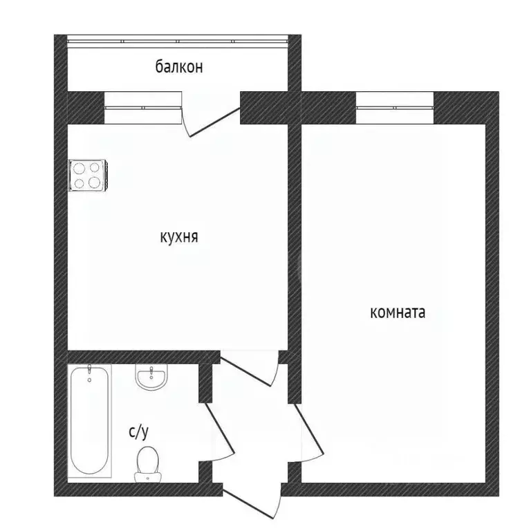 1-к кв. Курганская область, Курган Чернореченская ул., 107 (45.59 м) - Фото 2