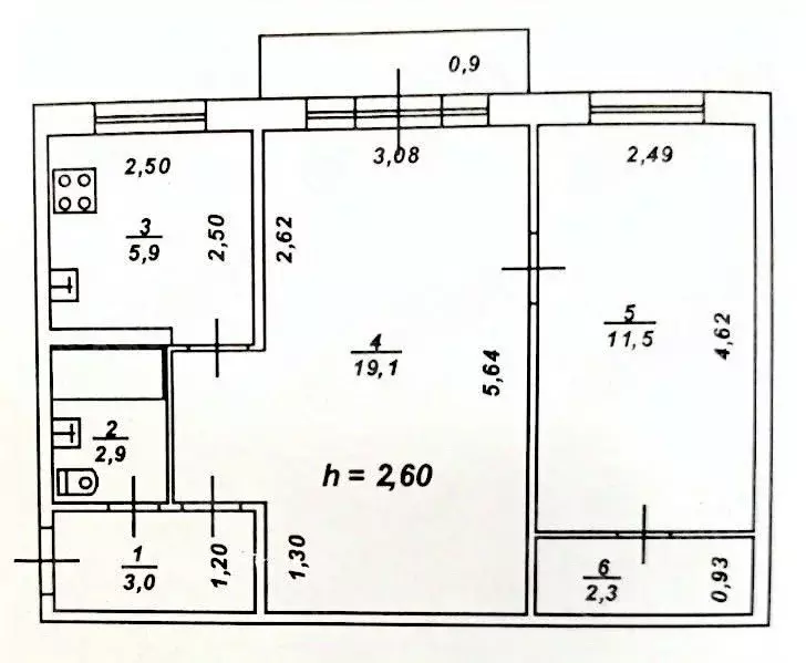 2-к кв. Тверская область, Тверь бул. Цанова, 19 (44.7 м) - Фото 2