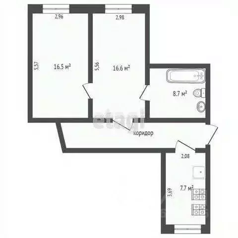 2-к кв. Крым, Саки ул. Лобозова (47.8 м) - Фото 2