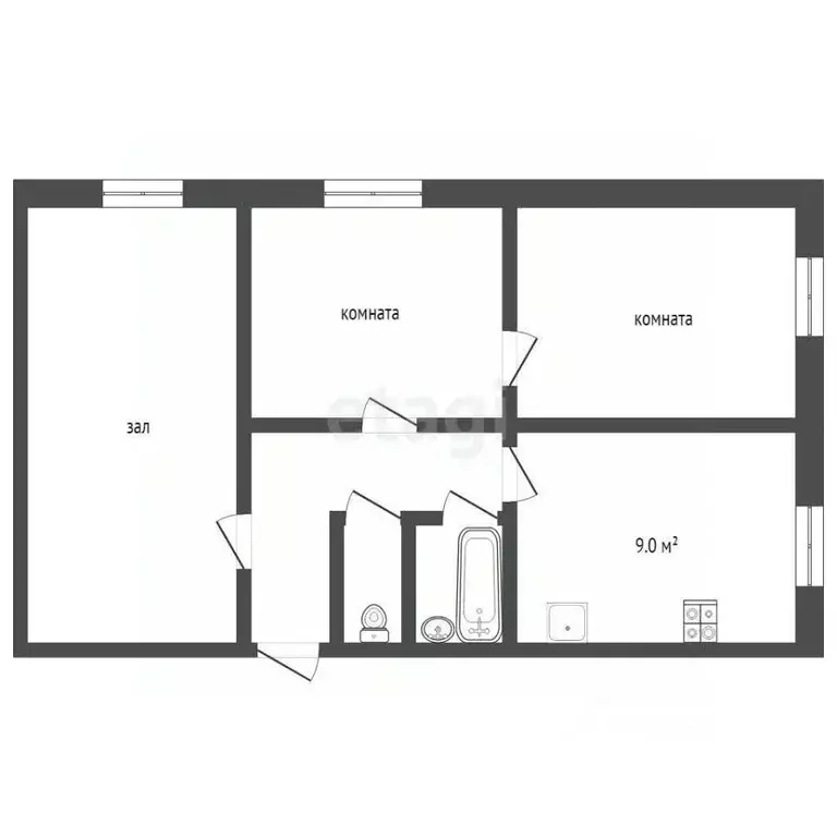 3-к кв. Ямало-Ненецкий АО, Ноябрьск Холмогорская ул., 41А (68.5 м) - Фото 2