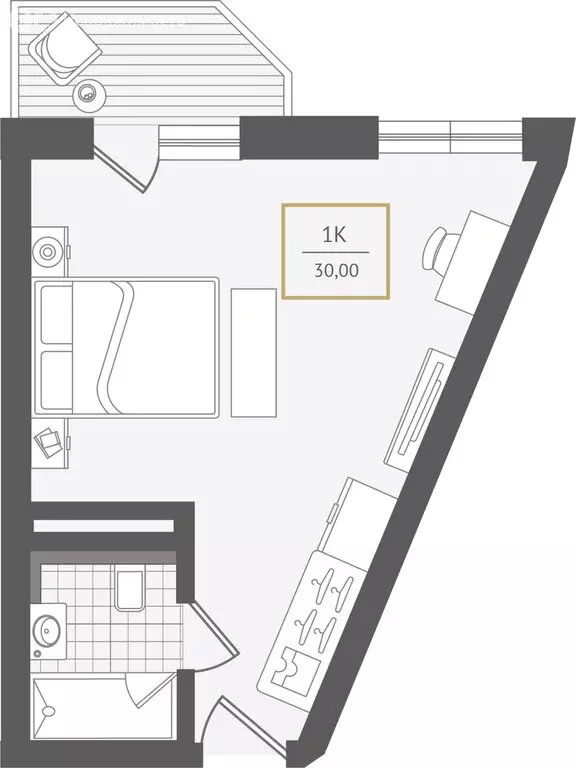 1-комнатная квартира: Сочи, улица Ленина, 280А (30.7 м) - Фото 1
