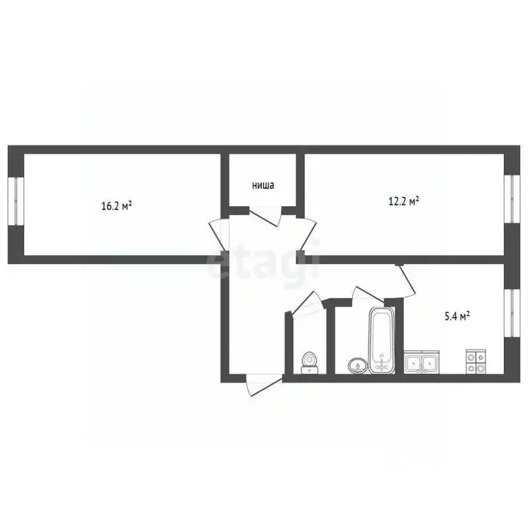2-к кв. Забайкальский край, Чита ул. Евгения Гаюсана, 34 (46.0 м) - Фото 1