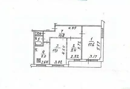 3-к кв. Вологодская область, Вологда Псковская ул., 3 (63.9 м) - Фото 1