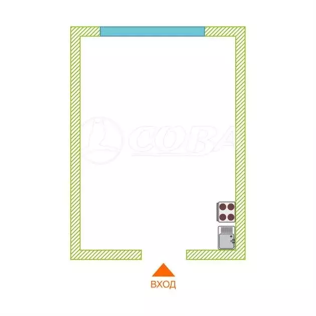 1к в -комнатной квартире (9.6 м) - Фото 1