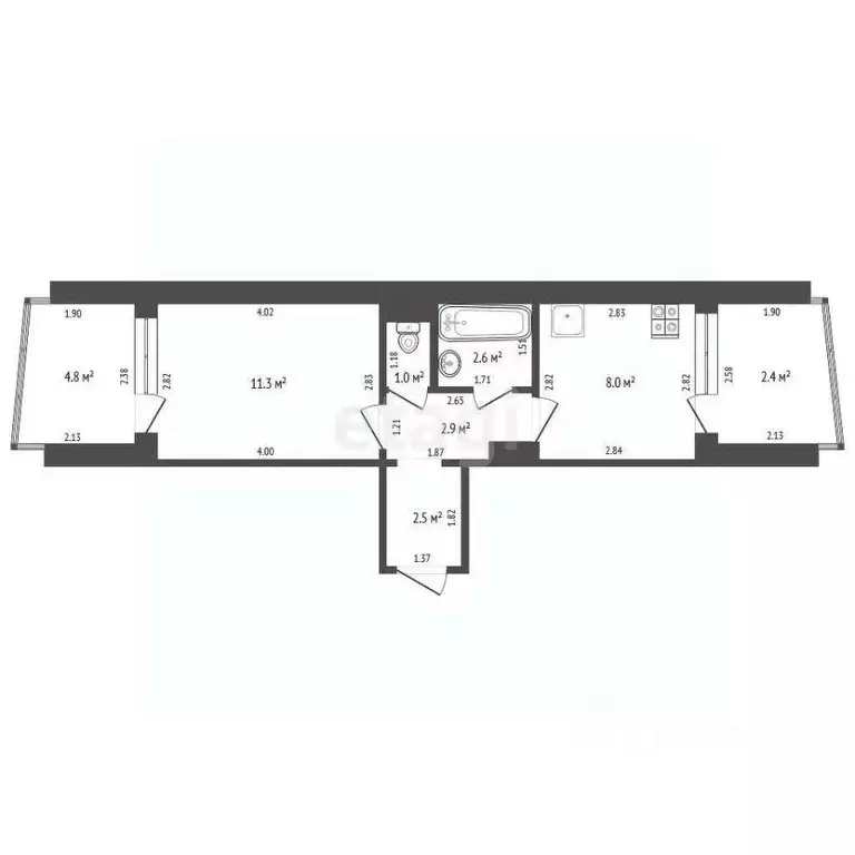 1-к кв. Тамбовская область, Тамбов Бастионная ул., 24А (28.0 м) - Фото 1