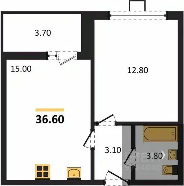 1-к кв. Воронежская область, Воронеж ул. Шибилкина, 5 (36.6 м) - Фото 0