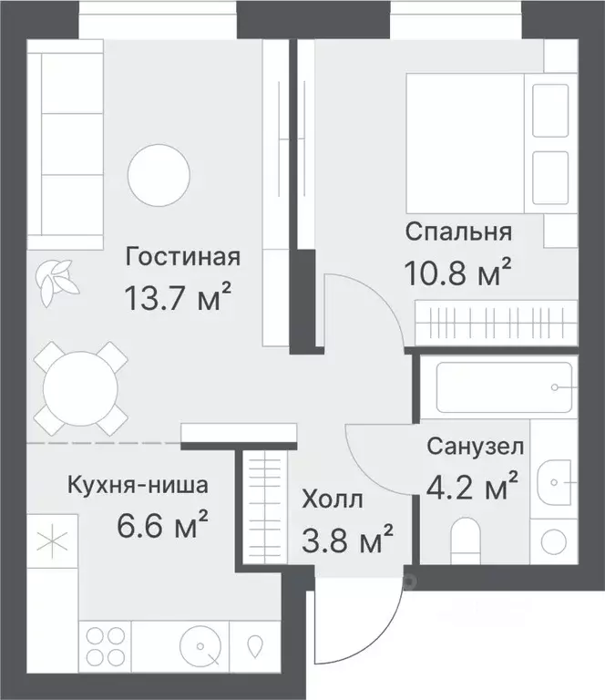 2-к кв. Тюменская область, Тюмень Кремлевская ул., 95 (39.1 м) - Фото 0