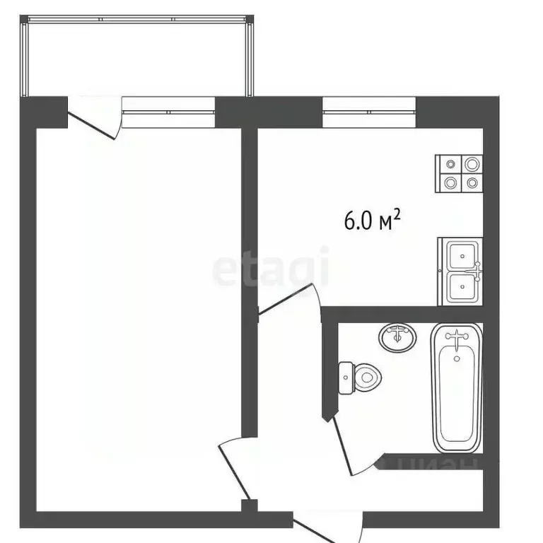 1-к кв. Тамбовская область, Тамбов проезд Достоевского, 68 (29.1 м) - Фото 1