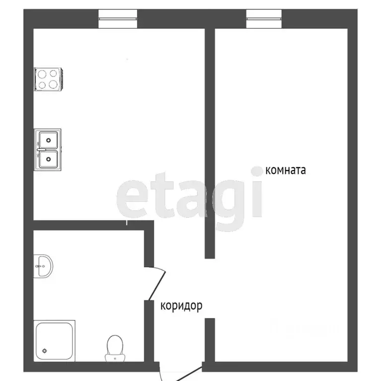 1-к кв. Коми, Ухта ул. 30 лет Октября, 11 (24.3 м) - Фото 2