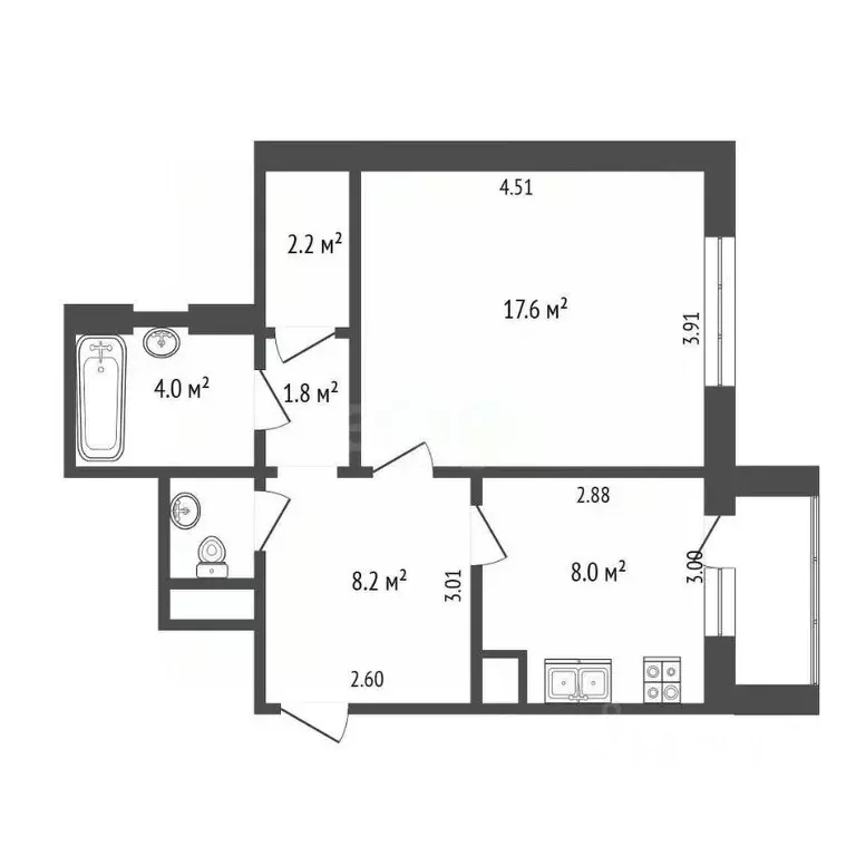 1-к кв. Ямало-Ненецкий АО, Новый Уренгой Оптимистов мкр, 2/2 (43.3 м) - Фото 1