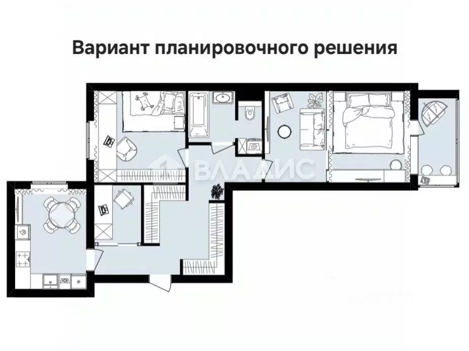 2-к кв. Пензенская область, Пенза ул. Антонова, 4А (68.4 м) - Фото 1