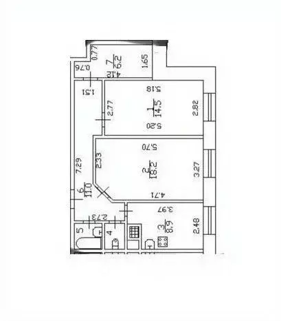 2-к кв. Санкт-Петербург пос. Металлострой, Полевая ул., 1/25 (62.6 м) - Фото 2