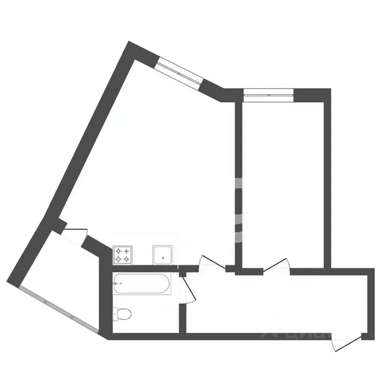 1-к кв. Тюменская область, Тюмень ул. Клары Цеткин, 61к4 (51.9 м) - Фото 0
