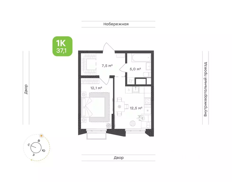 1-к кв. Свердловская область, Екатеринбург Уктус жилрайон, Cемейный ... - Фото 0