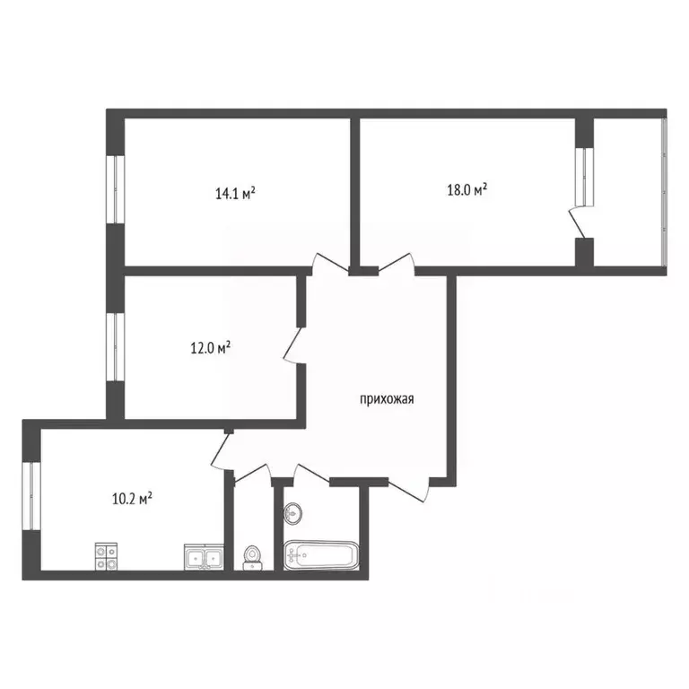 3-к кв. Ярославская область, Ярославль ул. Строителей, 21 (72.4 м) - Фото 1