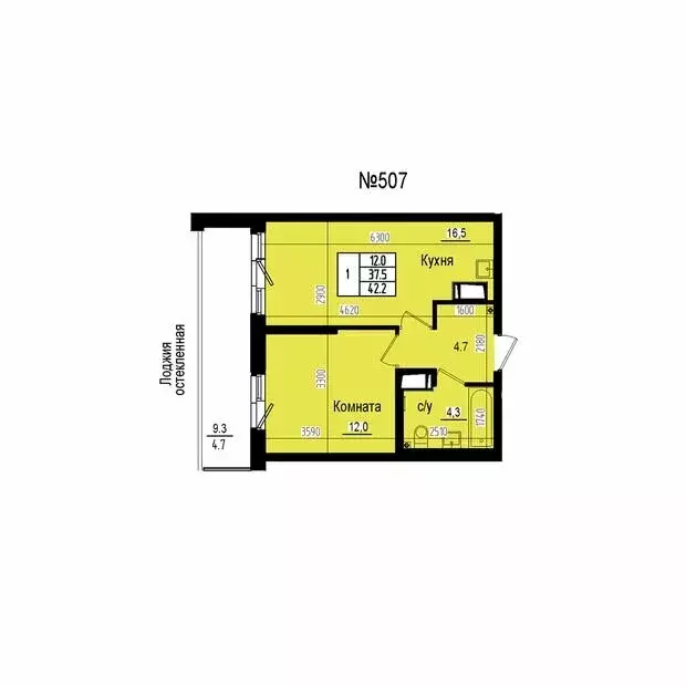 1-комнатная квартира: посёлок Парголово, Ольгинская дорога, 3/20 (42.2 ... - Фото 2