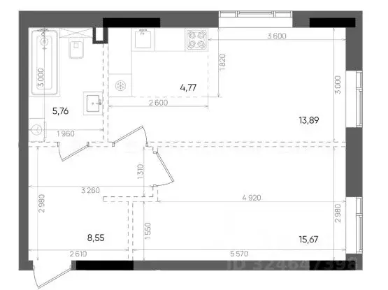 2-к кв. Татарстан, Казань Бухарская ул., 5 (48.6 м) - Фото 2