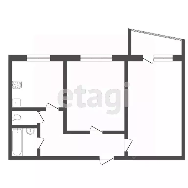 2-к кв. Тюменская область, Тюмень ул. Александра Логунова, 18 (51.0 м) - Фото 2