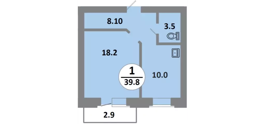 Продаётся 1-к квартира, 39.8 м - Фото 0