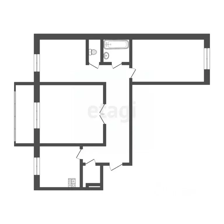 3-к кв. Смоленская область, Смоленск ул. Николаева, 79 (70.5 м) - Фото 2