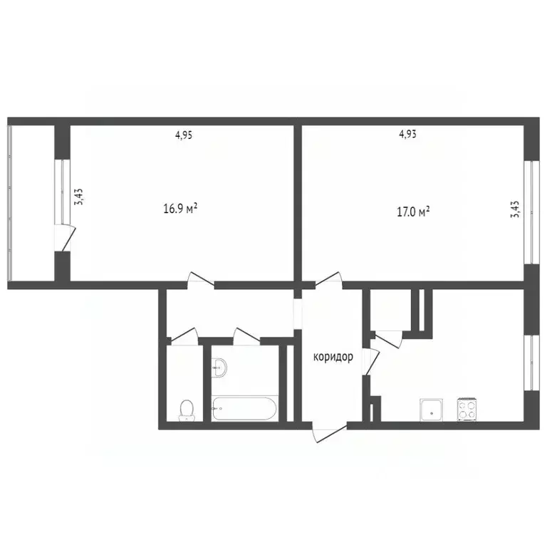 2-к кв. Ханты-Мансийский АО, Когалым Ленинградская ул., 41 (54.9 м) - Фото 1