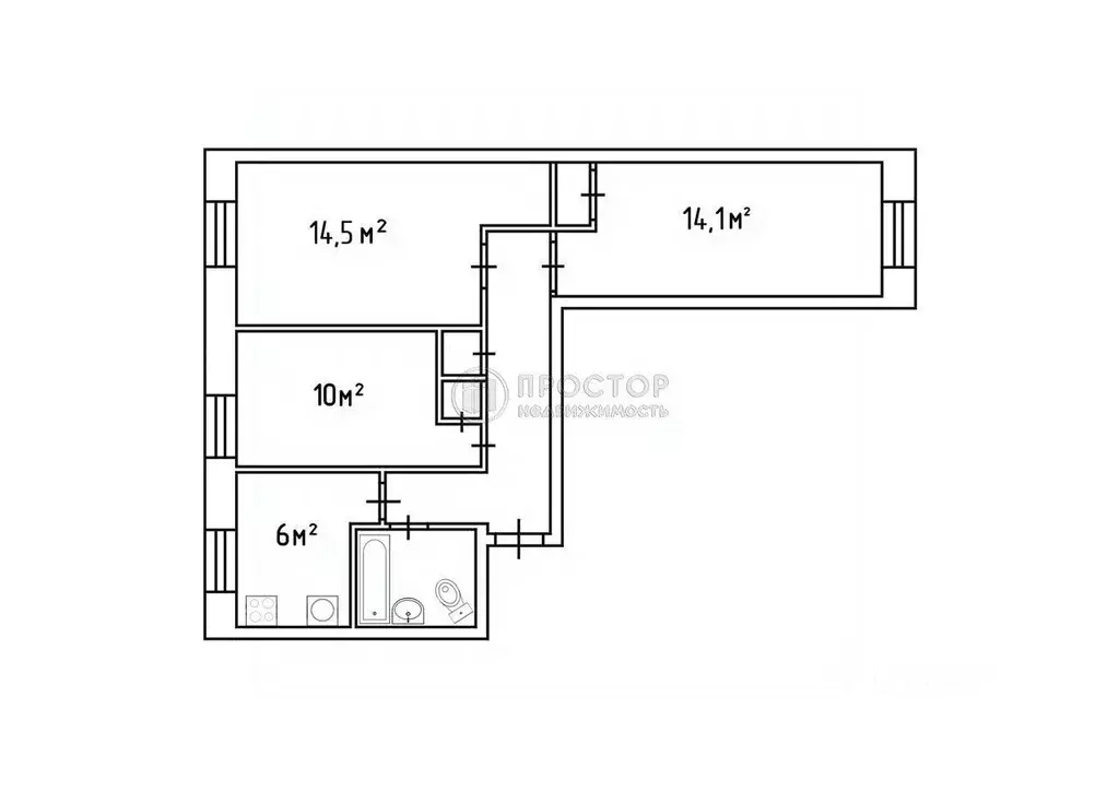 3-к кв. Москва Авиационный пер., 8 (57.0 м) - Фото 2