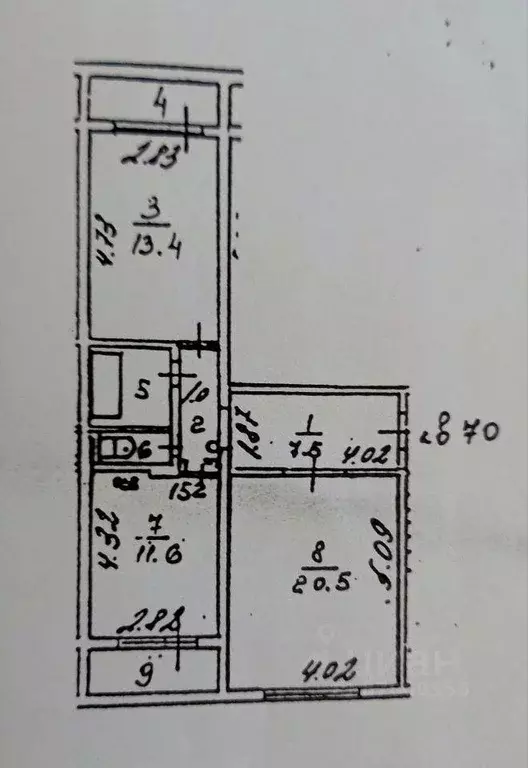 Квартира, 2 комнаты, 62.9 м - Фото 1