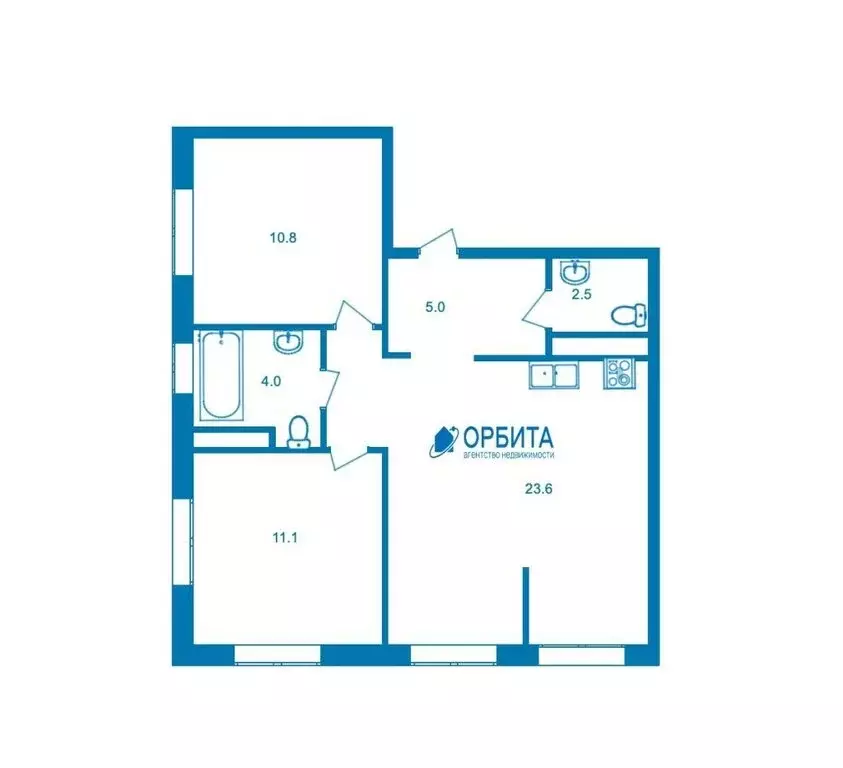 2-комнатная квартира: деревня Дербыши, Академическая улица, 4 (59.3 м) - Фото 1