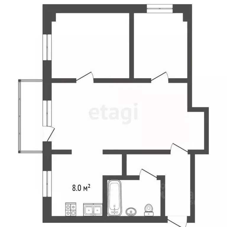 3-к кв. Вологодская область, Сокол пер. Островского, 38 (48.3 м) - Фото 1
