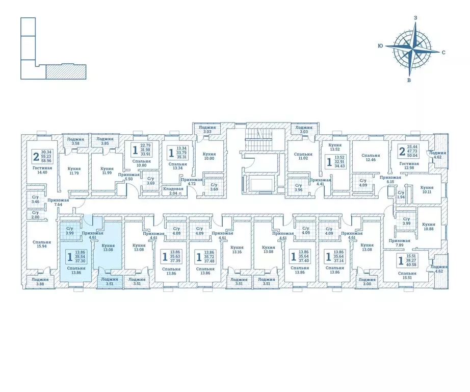 1-комнатная квартира: посёлок городского типа Монино, улица Генерала ... - Фото 2