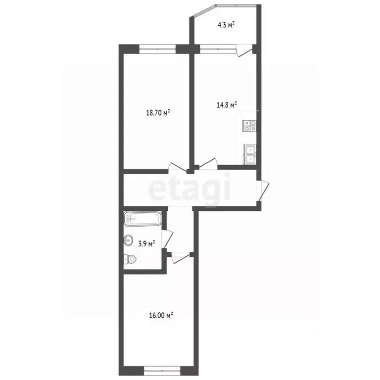 2-к кв. Ханты-Мансийский АО, Сургут ул. Семена Билецкого, 2 (67.4 м) - Фото 1