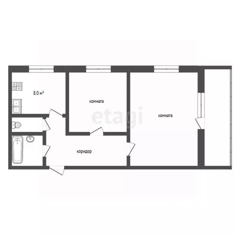 2-к кв. Московская область, Воскресенск Новлянский мкр, ул. Цесиса, 16 ... - Фото 2