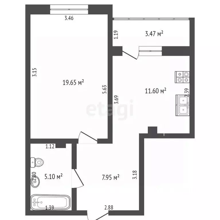 1-к кв. Московская область, Балашиха Зеленая ул., 32 (47.8 м) - Фото 1