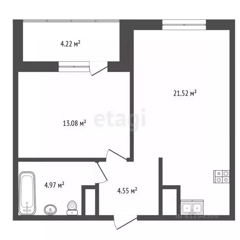1-к кв. Мордовия, Саранск ул. Юрия Святкина, 12 (43.8 м) - Фото 1