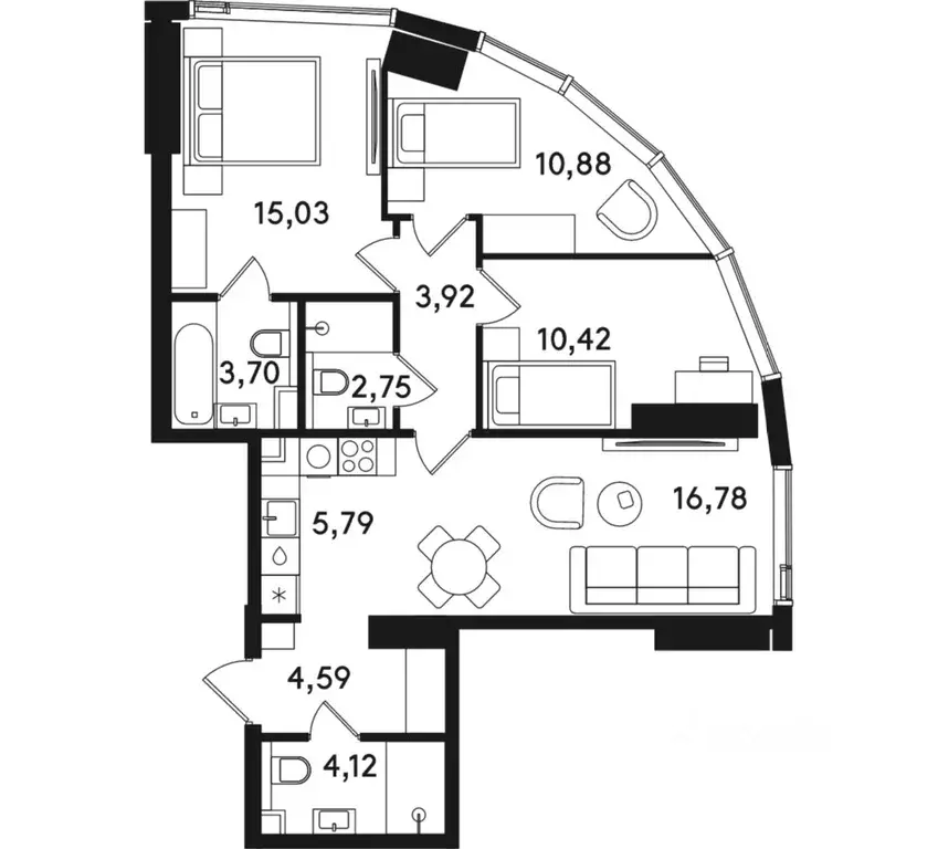 3-к кв. Москва ул. Сокольнический Вал, 2АС1 (77.98 м) - Фото 0