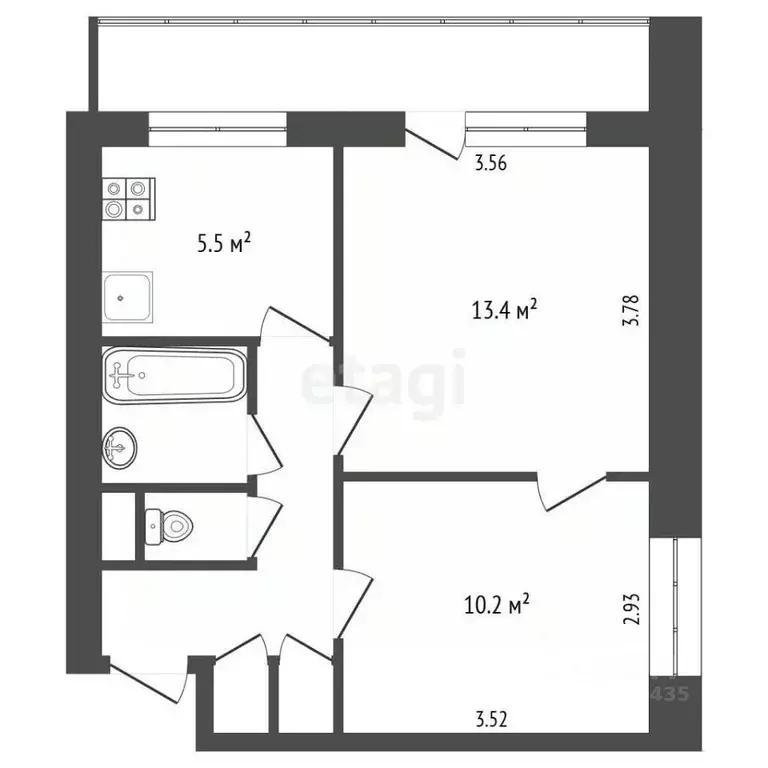 2-к кв. Москва Нежинская ул., 15К2 (38.3 м) - Фото 2