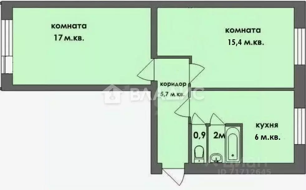 2-к кв. Воронежская область, Воронеж ул. Космонавта Комарова, 5 (47.0 ... - Фото 1