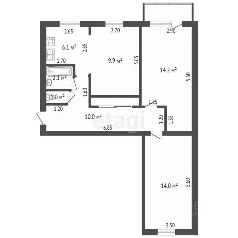 3-к кв. Саратовская область, Балашов Астраханская ул., 87 (59.0 м) - Фото 1