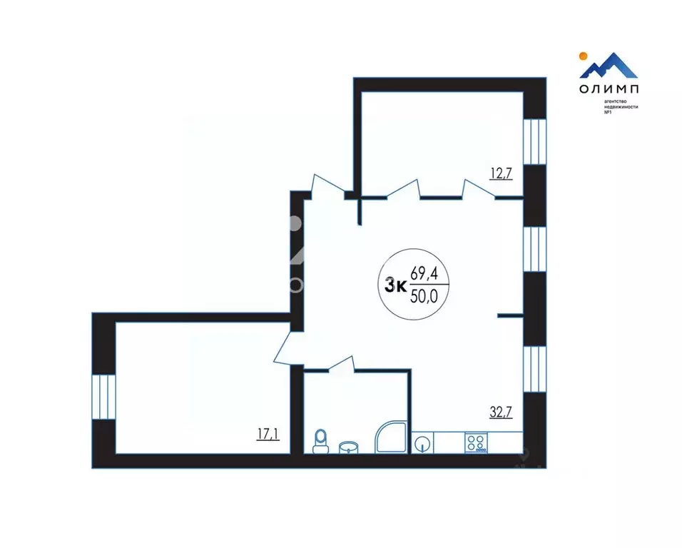 3-к кв. Вологодская область, Вологда Прилуки мкр, ул. Колхозная, 60А ... - Фото 2