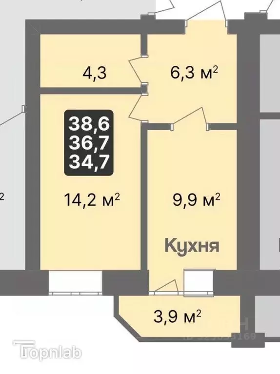 1-к кв. Тамбовская область, Тамбов ул. Имени С.И. Савостьянова, 14В ... - Фото 1