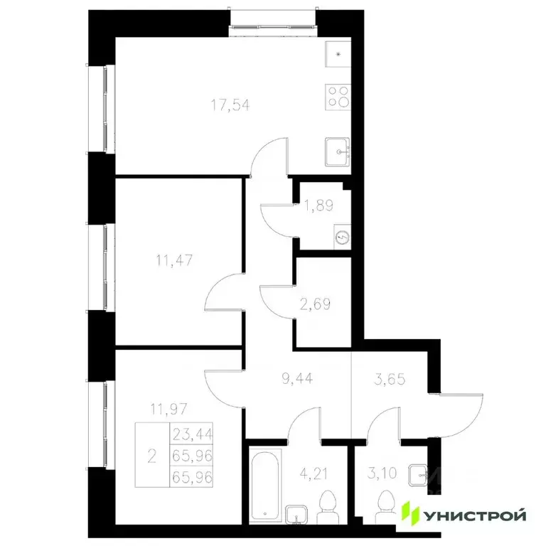 2-к кв. Татарстан, Казань Адмиралтейская Слобода мкр, Статум жилой ... - Фото 1