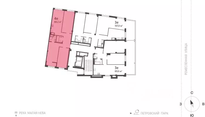 3-к кв. Санкт-Петербург Ремесленная ул., 15 (88.3 м) - Фото 1