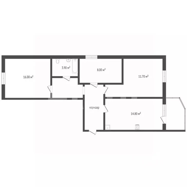 3-к кв. Ханты-Мансийский АО, Сургут ул. Крылова, 32 (67.9 м) - Фото 1