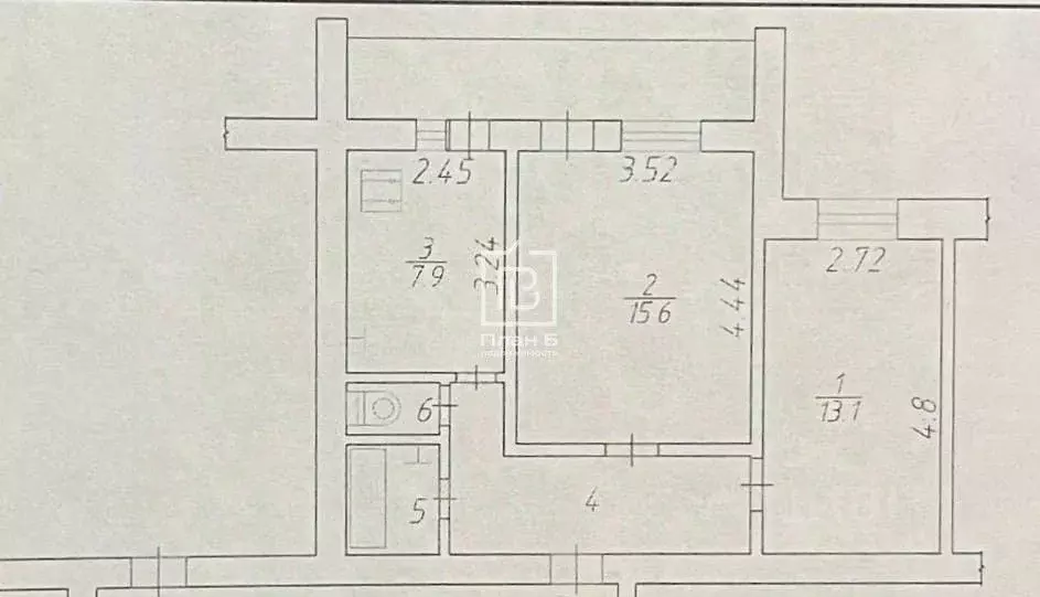 2-к кв. Калужская область, Калуга ул. Генерала Попова, 18к3 (52.7 м) - Фото 2