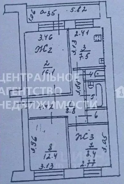3-к кв. Рязанская область, Рязань Загородная ул., 18 (58.3 м) - Фото 2