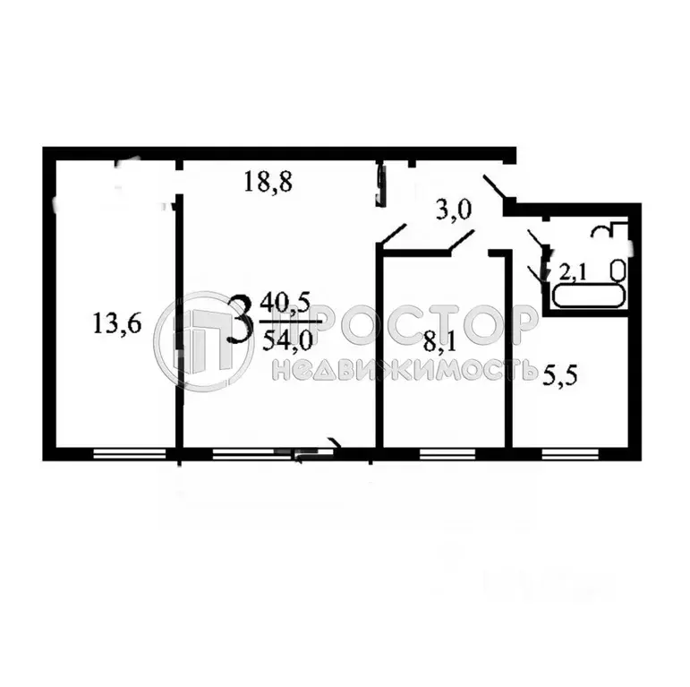 3-к кв. Москва Новочеремушкинская ул., 38К1С1 (54.0 м) - Фото 0