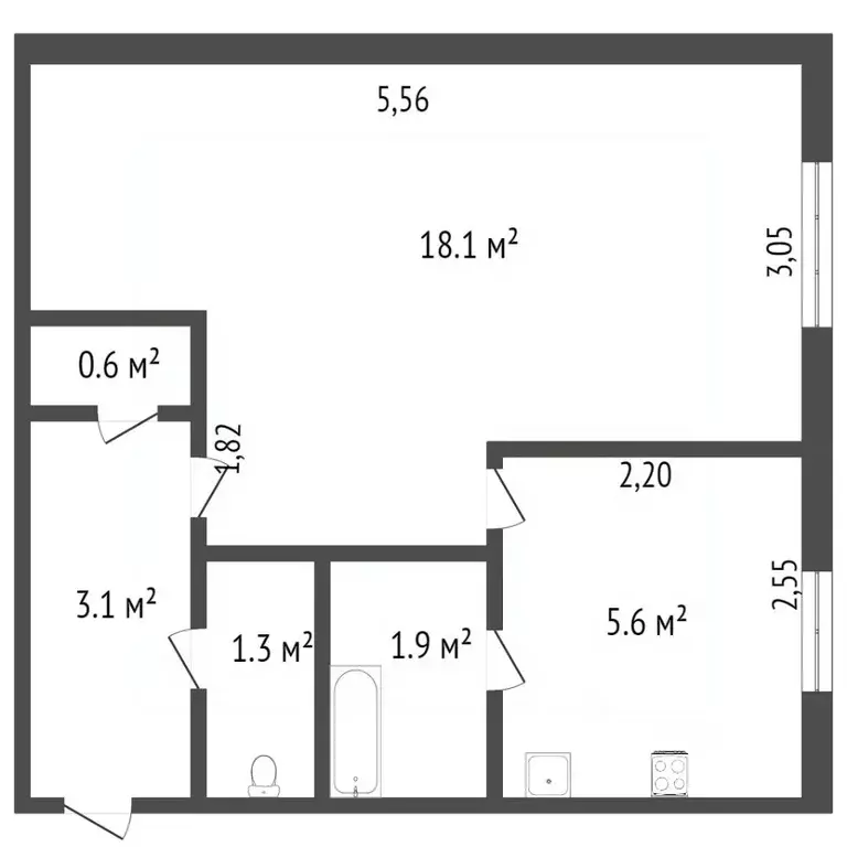 1-к кв. Тюменская область, Ишим ул. Шаронова (30.6 м) - Фото 1