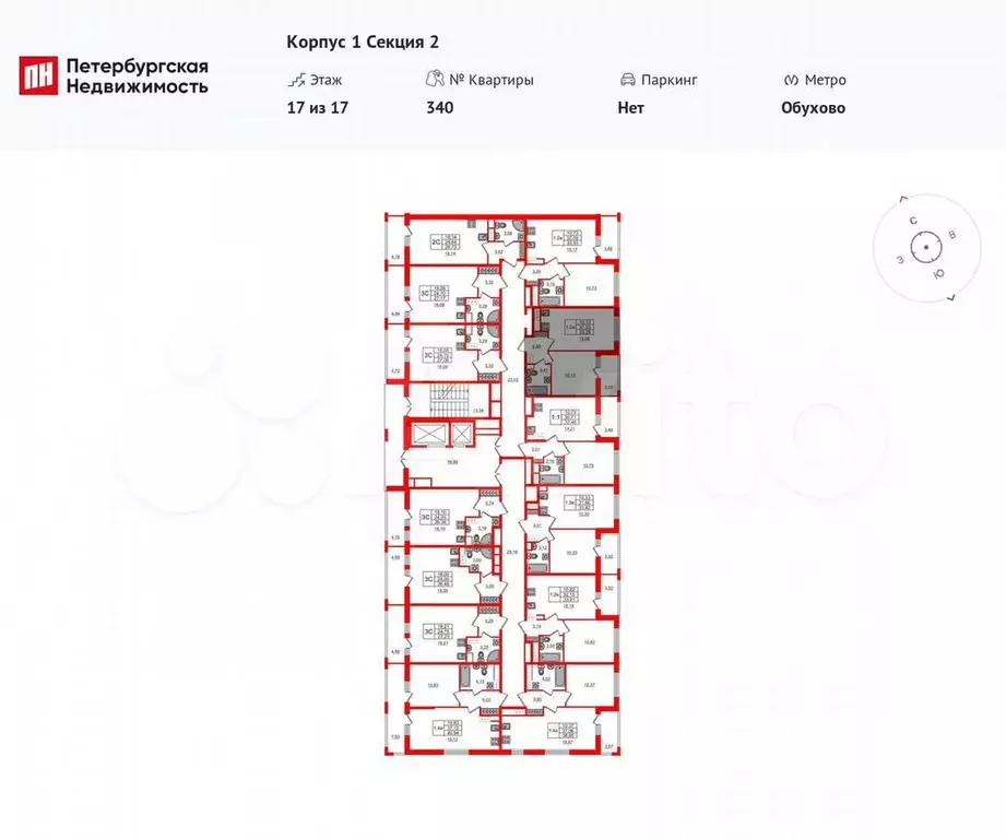 1-к. квартира, 31,5 м, 17/17 эт. - Фото 1